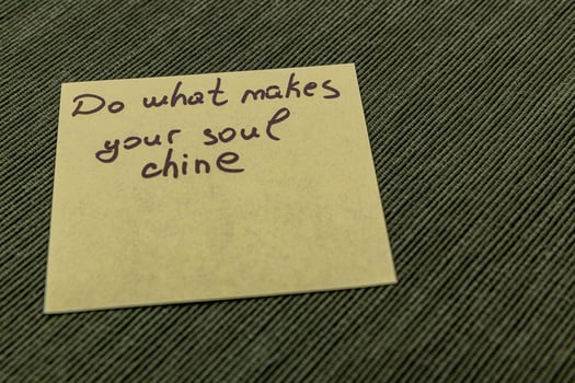 Inspirational note encouraging personal happiness and fulfillment in life photo