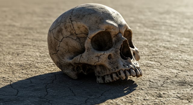 Sunlit Skull on Ground photo