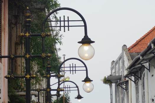 Old Town Streetlights, Asian Architecture, Gloaming, Travel photo