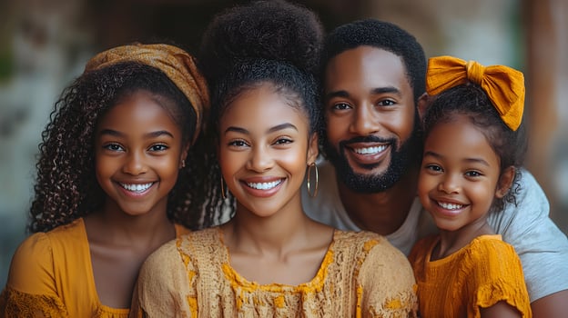 Family portraits celebrating Juneteenth with cultural pride Illustration photo