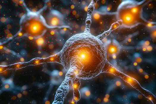 Neural Network Concept with Glowing Synapses for Science and Technology Design photo