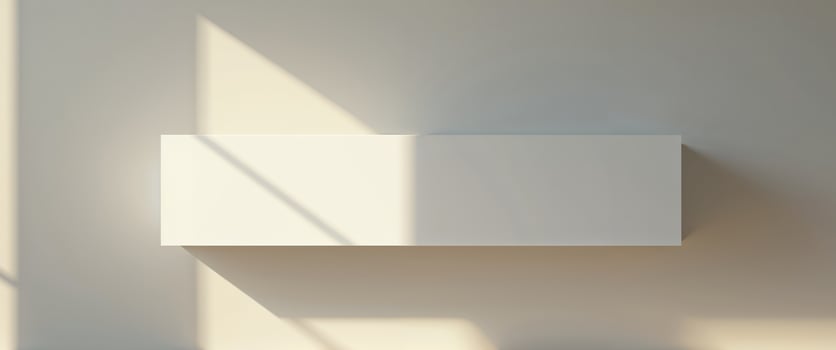 White box on a wall in a room with sunlight photo