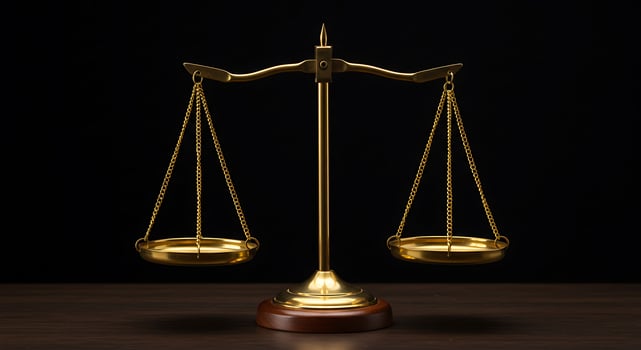 Golden Scales Symbol of Balance and Law photo