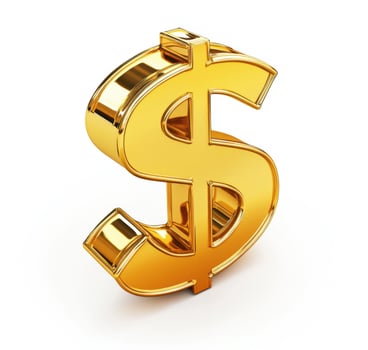 Golden dollar sign symbolizing wealth and prosperity photo