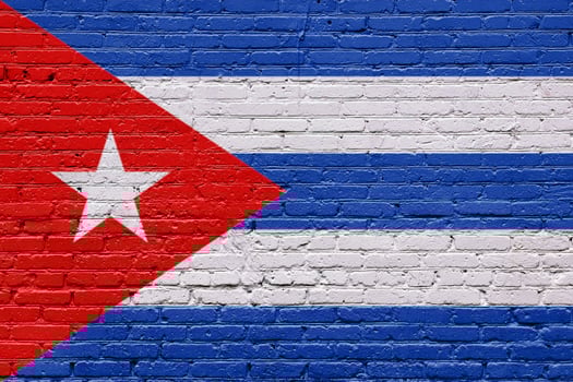 Grunge flags of cuba on an old wooden wall with a vintage, patriotic feel photo