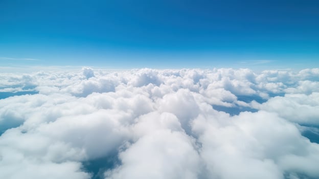 An aerial view of clouds in the sky photo
