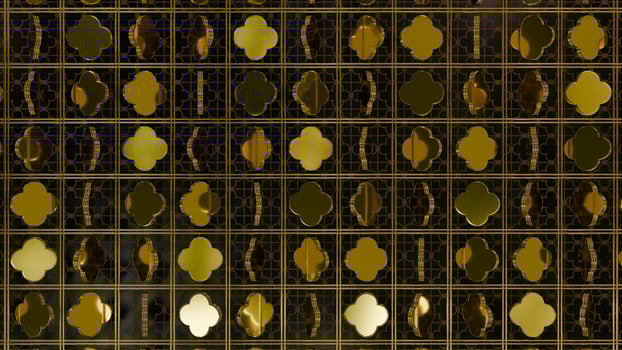 Gold Grid Clover Pattern Background photo