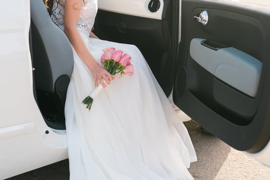 Bouquet of flowers in the hand of the bride photo