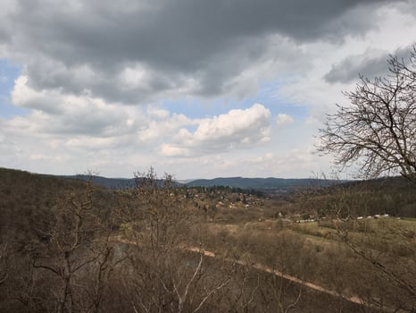 Veveri castle overlooking brno reservoir in early spring, czechia photo