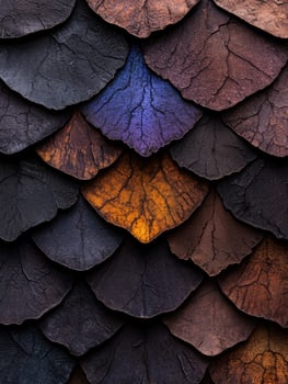 Abstract background of overlapping colorful scales photo
