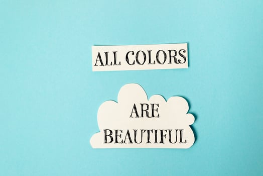 All colors are beautiful on a blue background photo