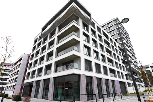 Prague, Czech republic - December 1, 2024. Parkova ctvrt residential building in Zizkov district. photo