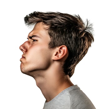 Disgusted Man Facial Expression Isolated photo