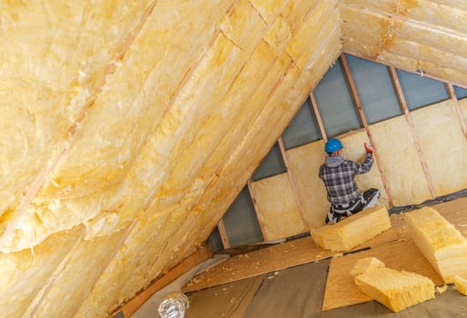 Roof Insulation Installation in a Residential Space Under Renovation photo