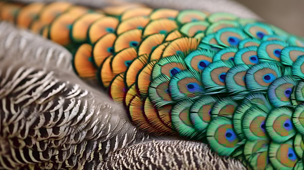 A close up of a peacock's feathers photo