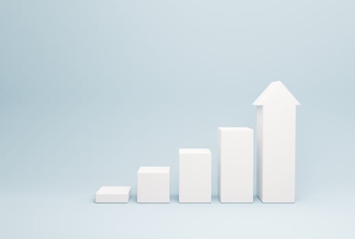 Business growing graph chart of stock market investment trading, showing statistic report 3d. photo