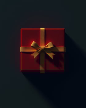 Gift box surprise elegant setting product photography holiday theme top view celebration concept photo