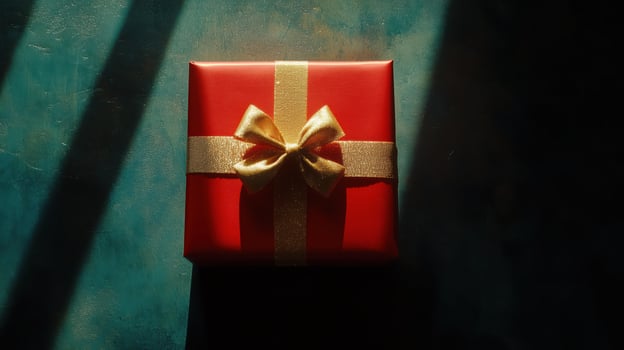 Festive gift box celebratory occasion photography studio setting close-up view holiday spirit photo