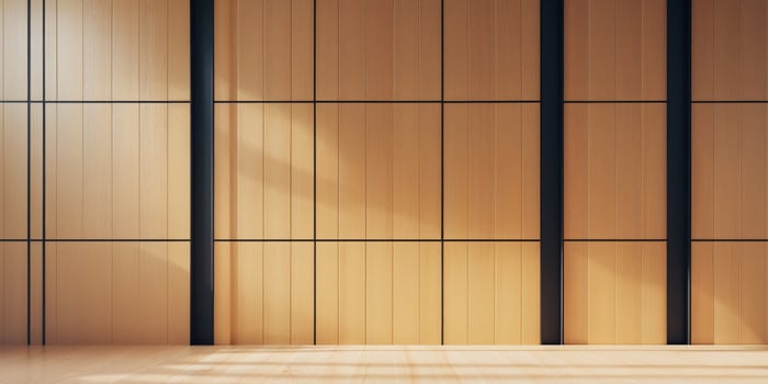 Horizontal Light Golden Wood Paneling with Black Separators A Textured Background Image photo