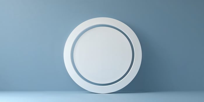 Blue background featuring central white circle design. photo