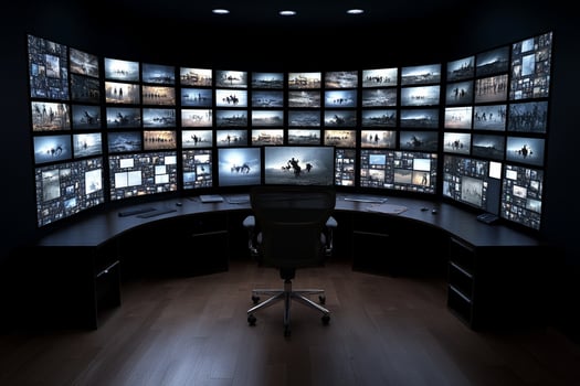A large television screen with multiple screens photo