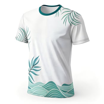 A white t - shirt with green leaves on it photo