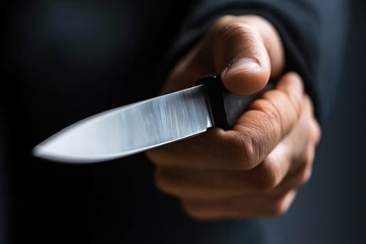 A person holding a knife in their hand photo