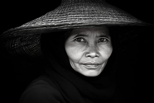 An asian woman wearing a hat photo