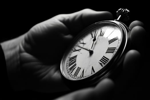 A person holding a pocket watch in their hand photo