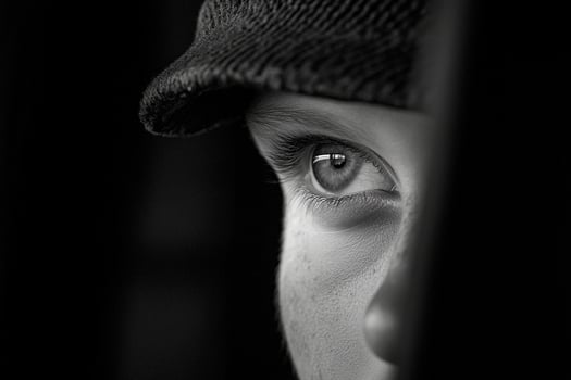 A close up of a young boy wearing a hat photo