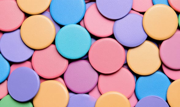 A large pile of colorful candy pieces photo