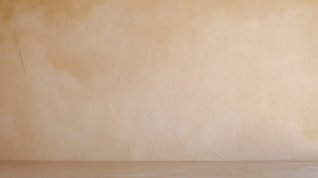 Textured Beige Plaster Wall Background with rough surface details and natural imperfections ideal for design mockups or interior presentation scenes. photo