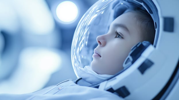 Futuristic Hospital Scene Featuring Robotic Nurses Assisting Patients in Advanced Healthcare Environment photo