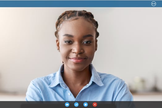 Female Entrepreneurship. Portrait Of Young Black Businesswoman Posing At Desk In Office, Confident Millennial African American Business Lady Sitting At Workplace And Looking At Camera, Copy Space photo