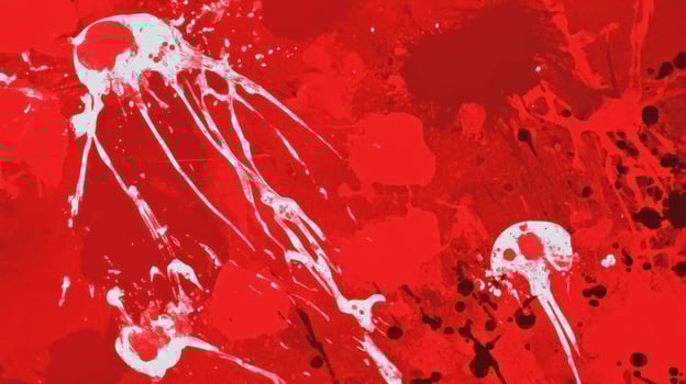Dynamic abstract chaos with red and white grunge overlay texture photo