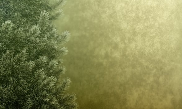 Pine Needles Texture on Gold Background - Abstract Nature Meets Luxury Design with Evergreen Foliage Edge photo