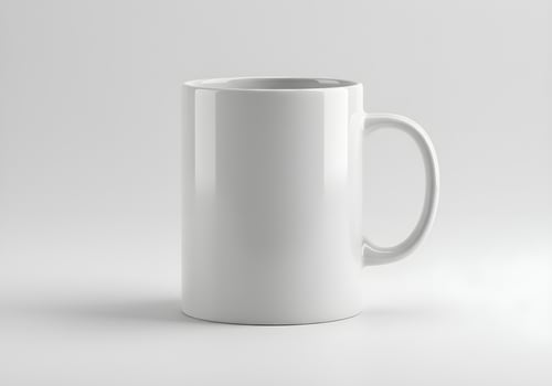 Plain White Ceramic Coffee Mug for Logo Mockup or Copy Space 2 photo