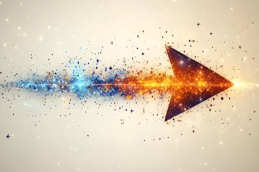 Dynamic Abstract Arrow in Futuristic Digital Art for Innovation and Advancement Themes photo