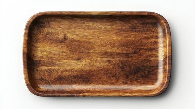 Realistic empty rectangular melamine tray for kitchen and dining decor photo