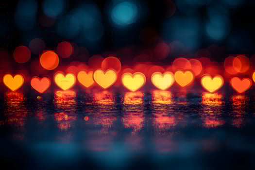 Romantic Heart-Shaped Bokeh Lights - Valentine's Day Love Background Design for Posters and Cards photo