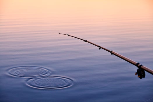 Fishing in a sunset photo