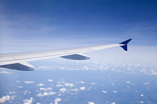 View of clouds from an airplane photo