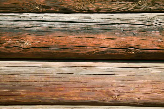 Log cabin wall close up photo