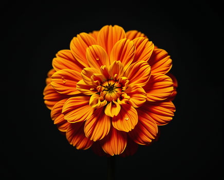 Bright Orange Flower on Black Background for Nature Photography photo