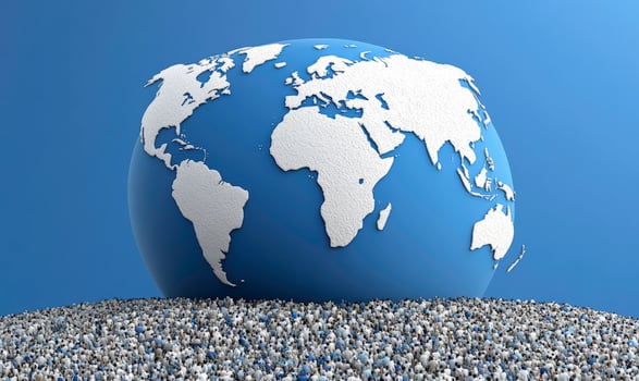 World map concept 3d illustration photo