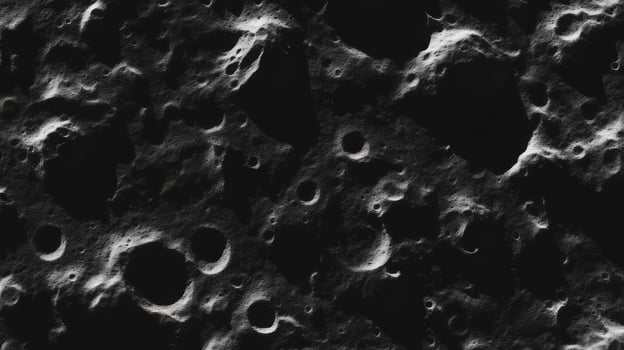 Moon surface texture capturing chaotic craters and shadows in high detail photo