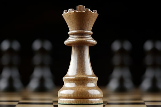 A chess piece on a black and white chess board photo