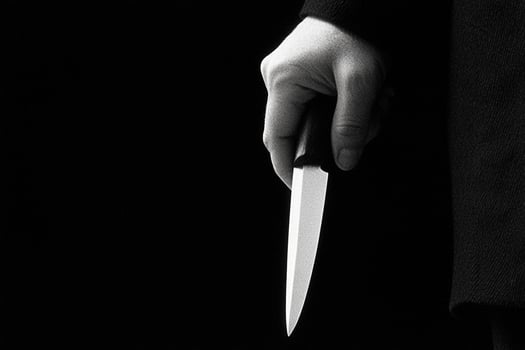 A person holding a knife photo