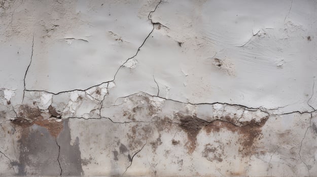 Close-up of weathered wall exhibiting intricate peeling paint patterns with a blend of earthy tones. photo