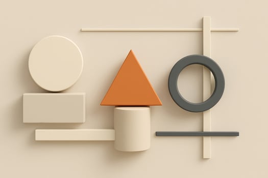Simple Geometric Art Composition with Minimalistic Shapes photo